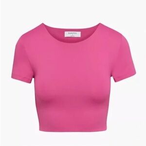 Babaton Crop Barbie Pink Short Sleeve